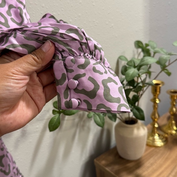 For Love & Lemons NWT Small Animal Print June Mini Dress Babydoll Party Cocktail - Picture 7 of 9